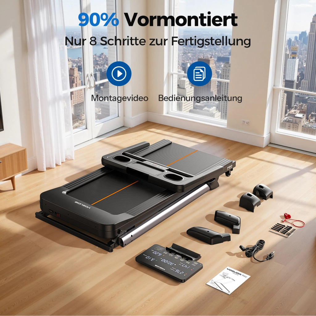 Tapis roulant pieghevole YOSUDA ¨C zephmum ¨C 1-14 km/h, 18% pendenza, 172 kg, HD-Display, Bluetooth
