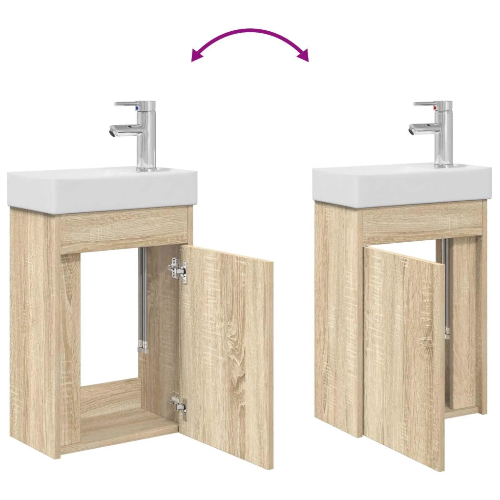 Mobile bagno con rubinetto Rovere Sonoma 40,5 x 22,5 x 62 cm 889523