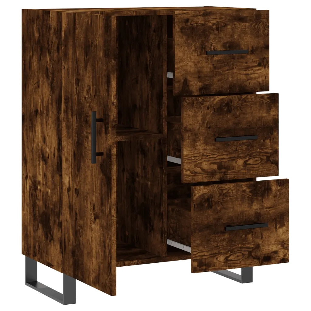 Credenza Rovere Fumo 69,5x34x90 cm in Legno Multistrato 827945