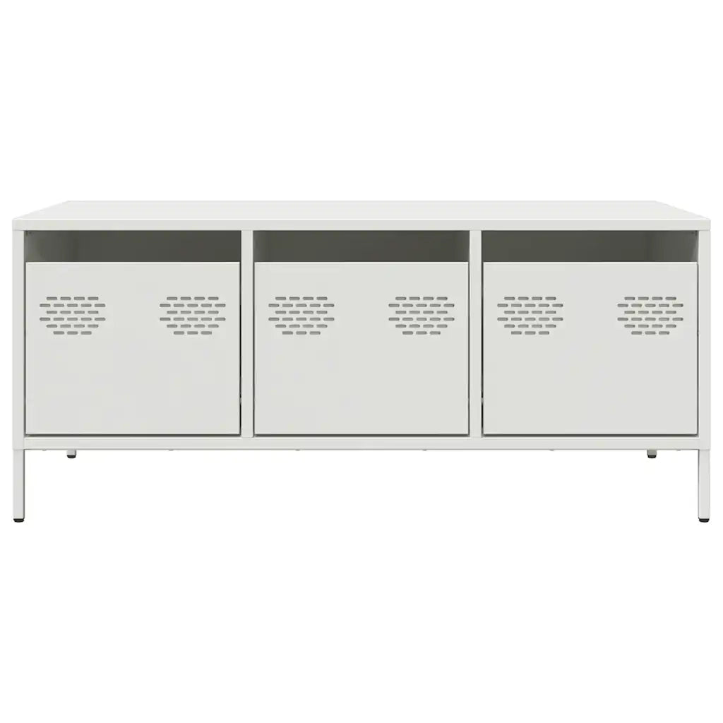 Tavolino Bianco 101,5x50x43,5 cm in Acciaio Laminato a Freddo 851273