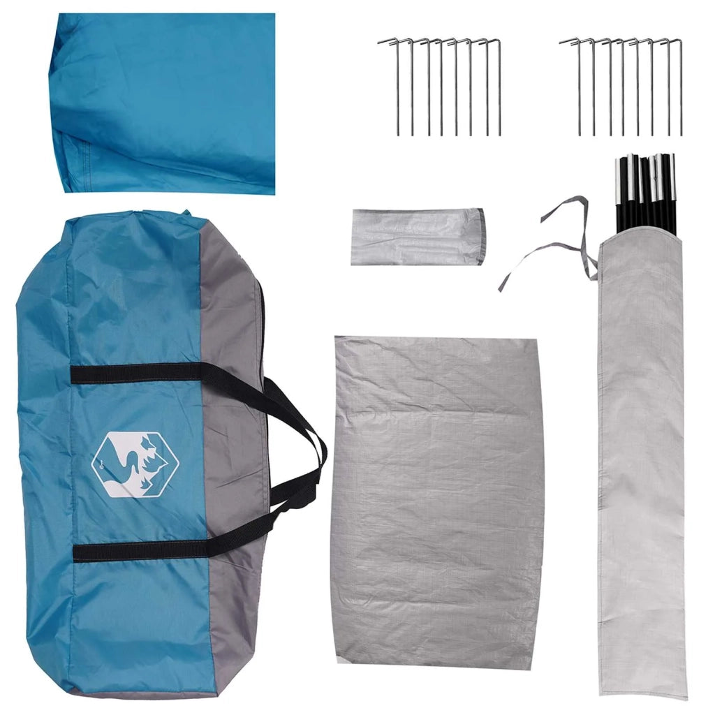 Tenda Capanna con tetto Blu 4 persone Poliestere e Acciaio 42028580
