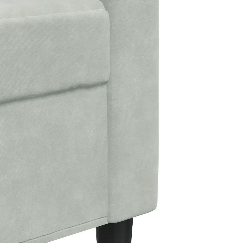 vidaXL Set di Divani 3 pz con Cuscini e Rinforzi Grigio Chiaro Velluto