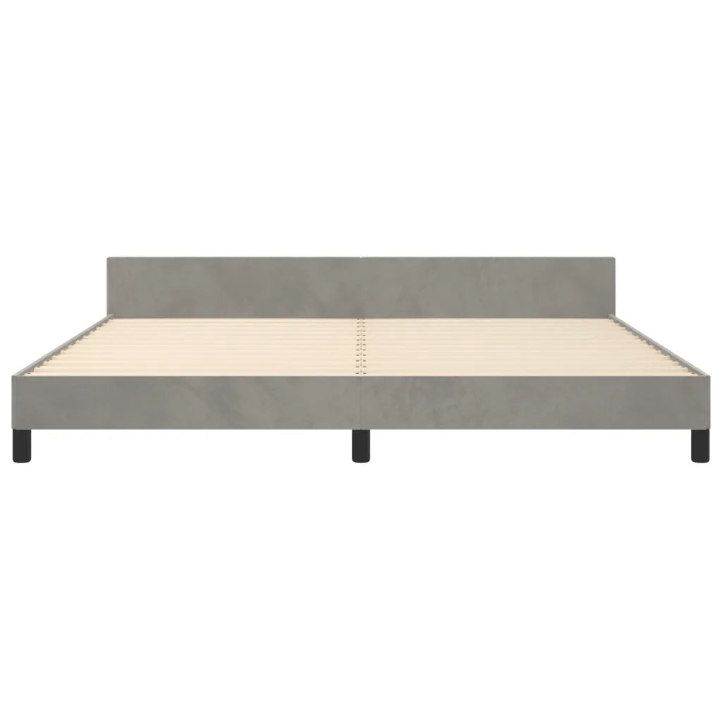 Giroletto senza Materasso Grigio Chiaro 200x200 cm Velluto