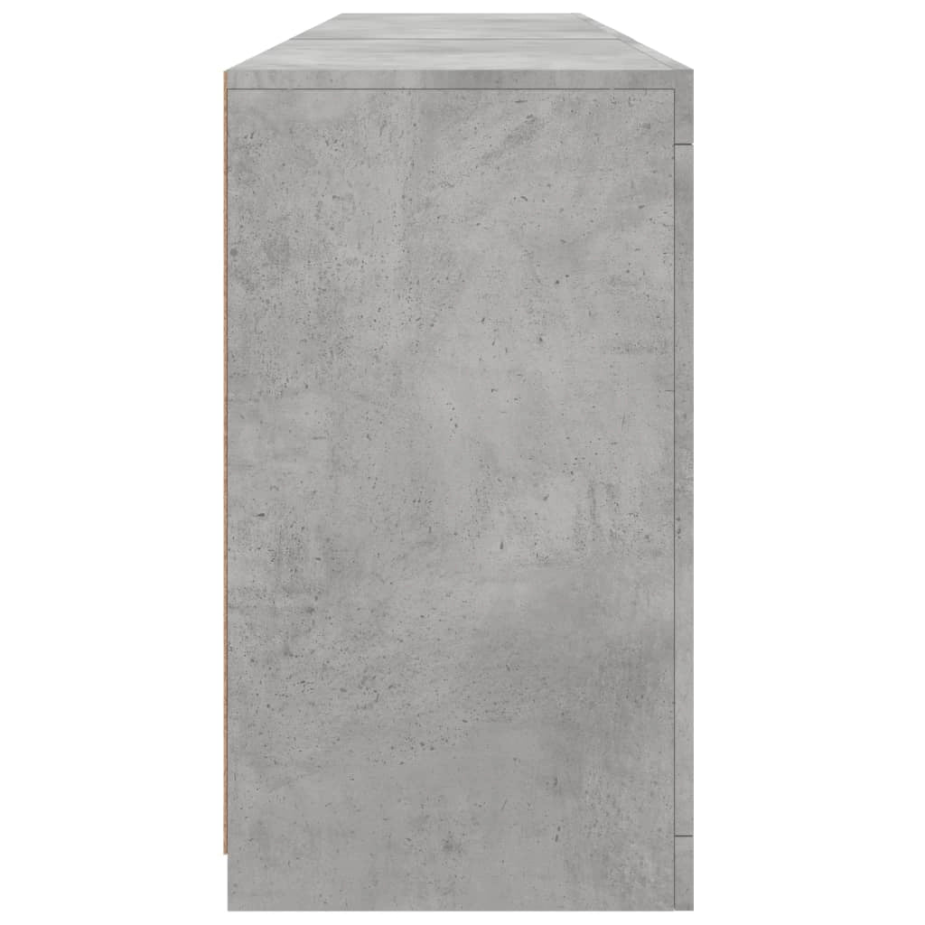 Buffet credenza cassettiera armadio mobile contenitore organizer per cucina soggiorno salotto con luci LED 162 x 37 x 67 cm grigio 02_0029981