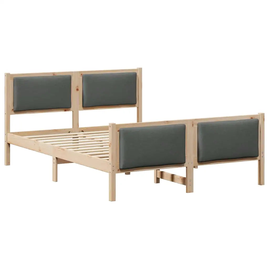 Struttura del letto Grigio scuro 150 x 200 cm Tessuto
