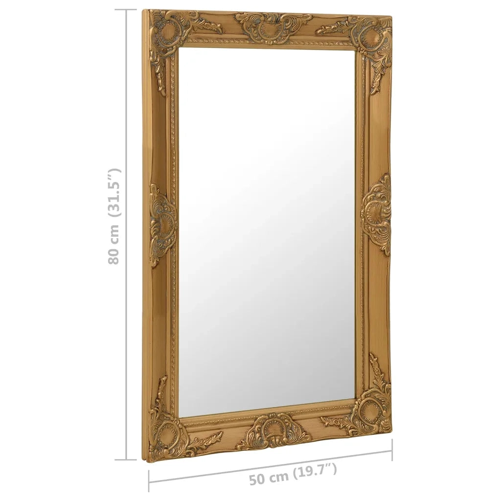 Specchio da Parete | Specchio decorativo Stile Barocco 50x80 cm Oro