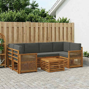 Set di divani da esterno 7 pz Naturale e Antracite 3384088
