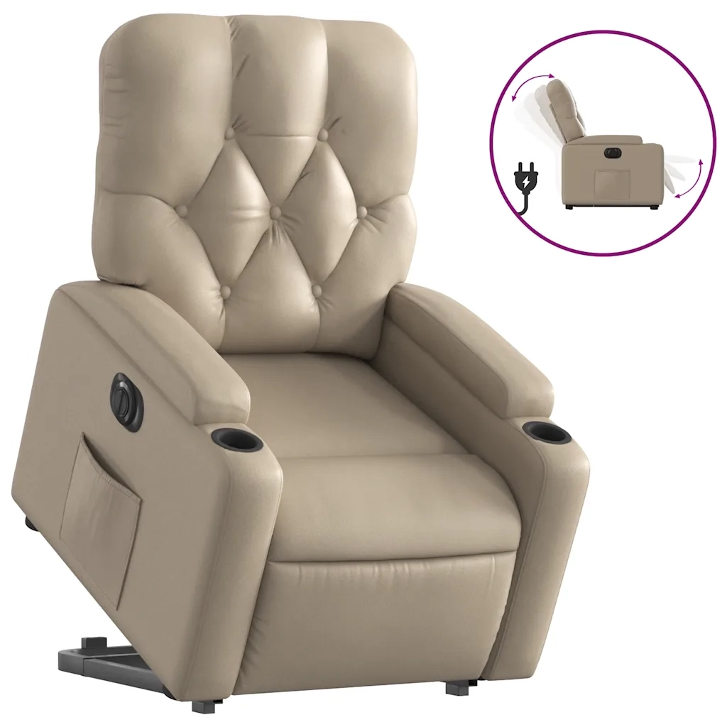 Poltrona Alzapersona Reclinante Elettrica Cappuccino Similpelle 3204792