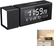 Alarme con LED 7 colori, radio FM, sensore di movimento infrarosso, display di temperatura e umidità, uscita USB e modalità 12/24 ore.