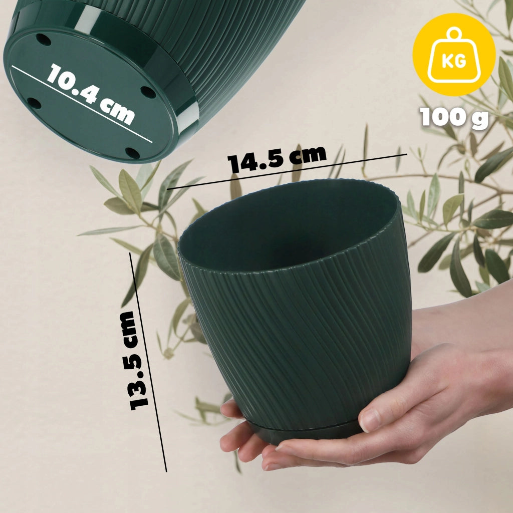 Vaso da fiori KADAX con supporto, coperchio, ciotola rotonda, 15 cm, verde