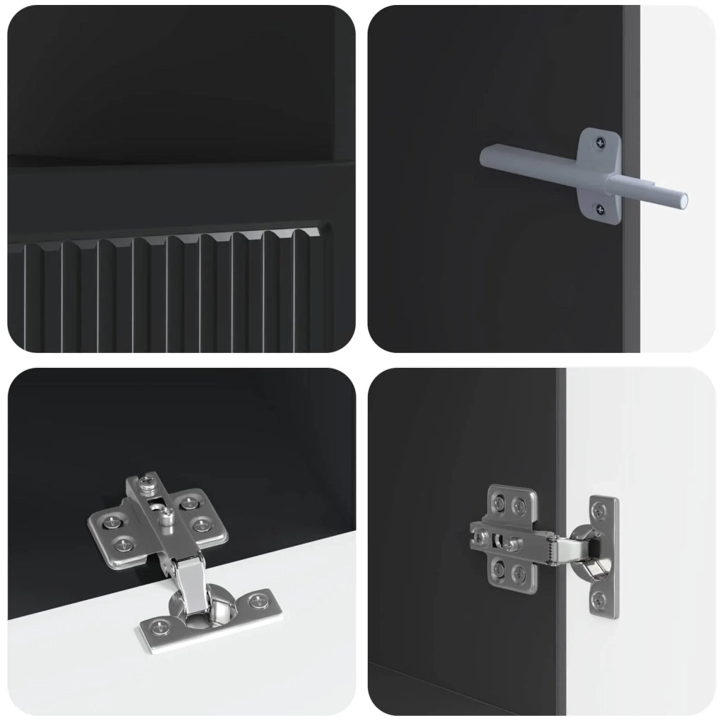 Mobile TV LED a 5 pezzi Nero Legno ingegnerizzato 3416415