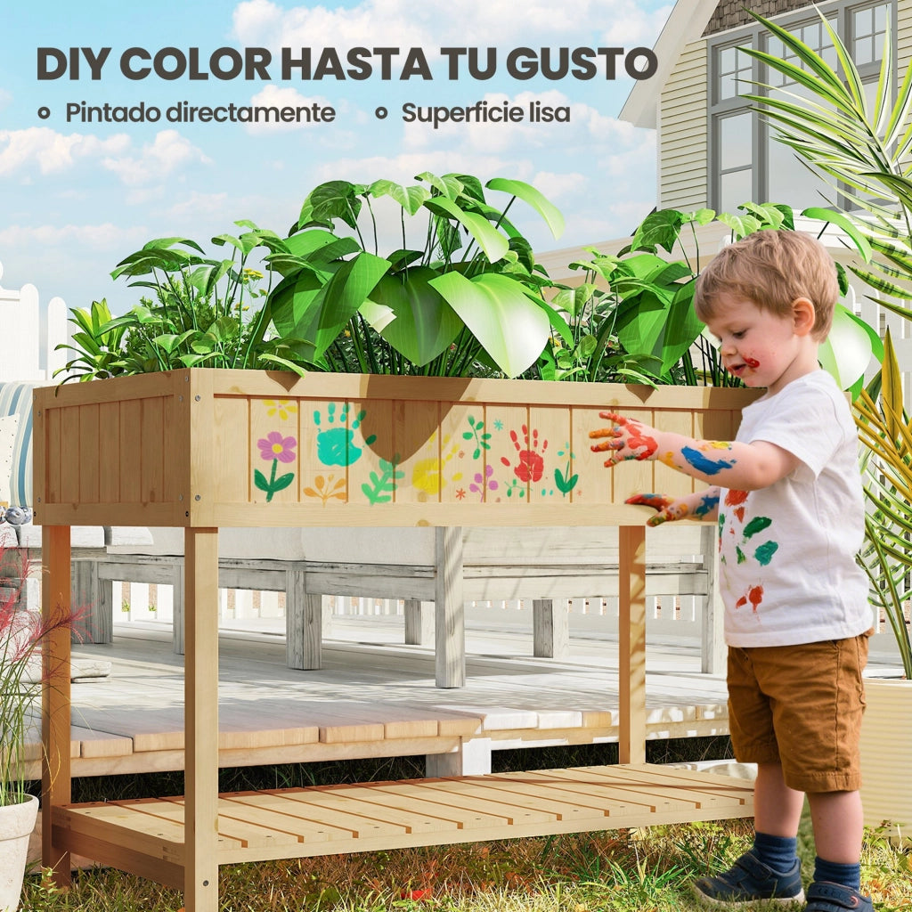 Tavolo da coltivazione in legno con scaffale ¨C zephmum ¨C 110x46x76 cm