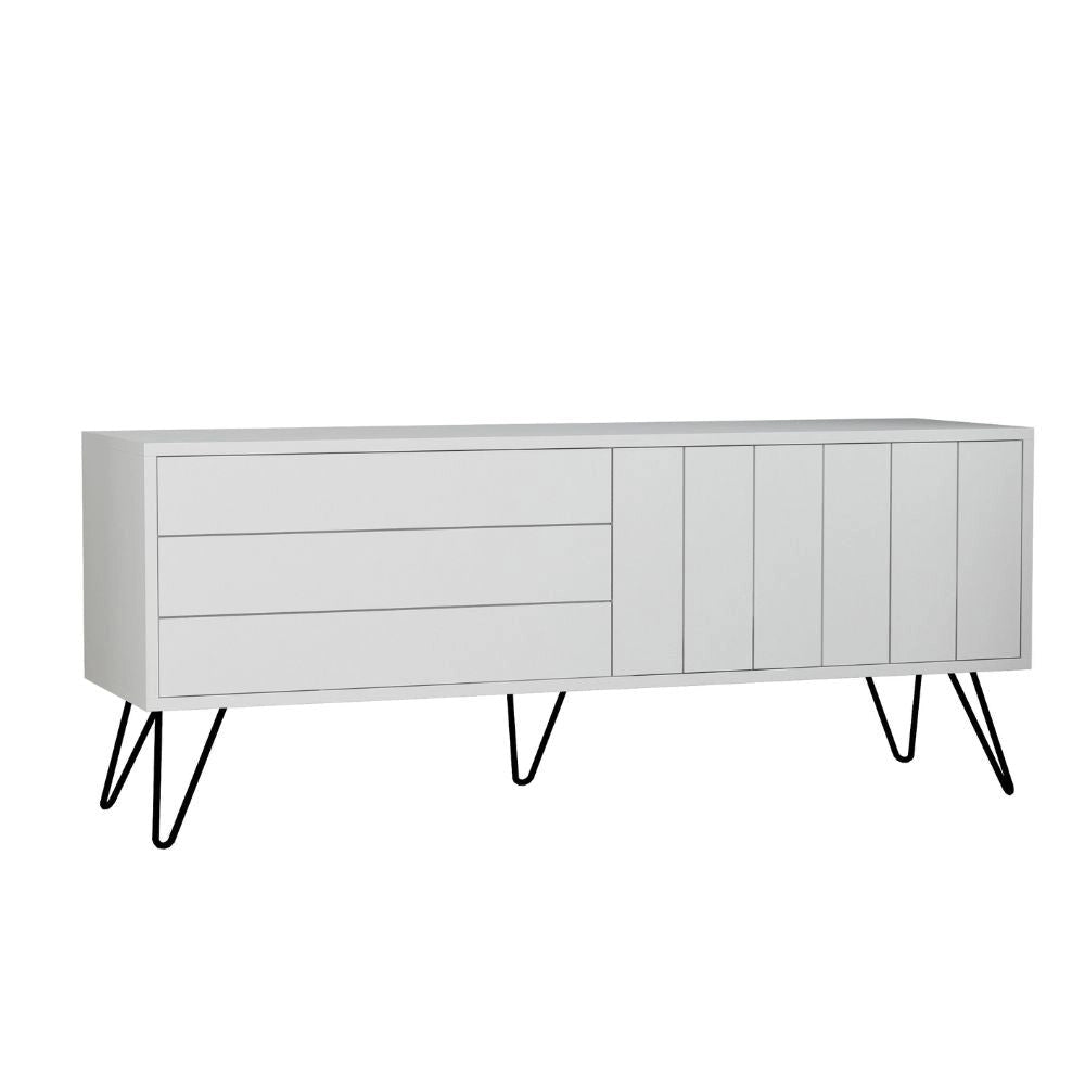 Mobile TV 2 Ante 3 Ripiani 57x139x36 cm in MDF Piccadilly Bianco