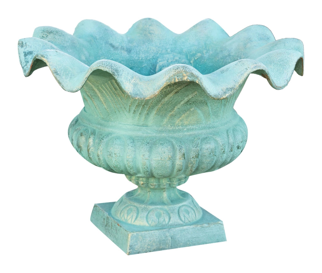 Biscottini Vaso in fusione di ghisa finitura verde anticata