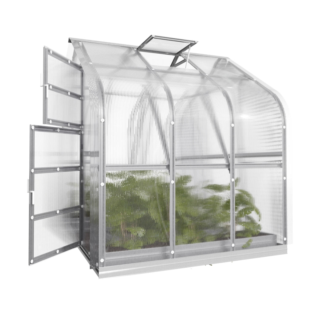 Serra da giardino KLASIKA Standard 5m2, 2,5m x 2m, 4 mm avec revêtement en polycarbonate (avec 1 toit ouvrant automatique)
