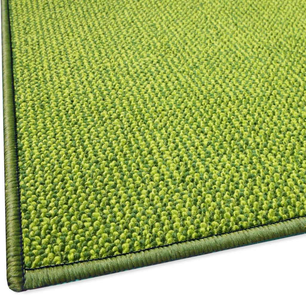 Tappeto Cucina 57x300 cm Tessitura Piatta Antiscivolo Multiuso Corsia Corridoio Made In Italy Verde
