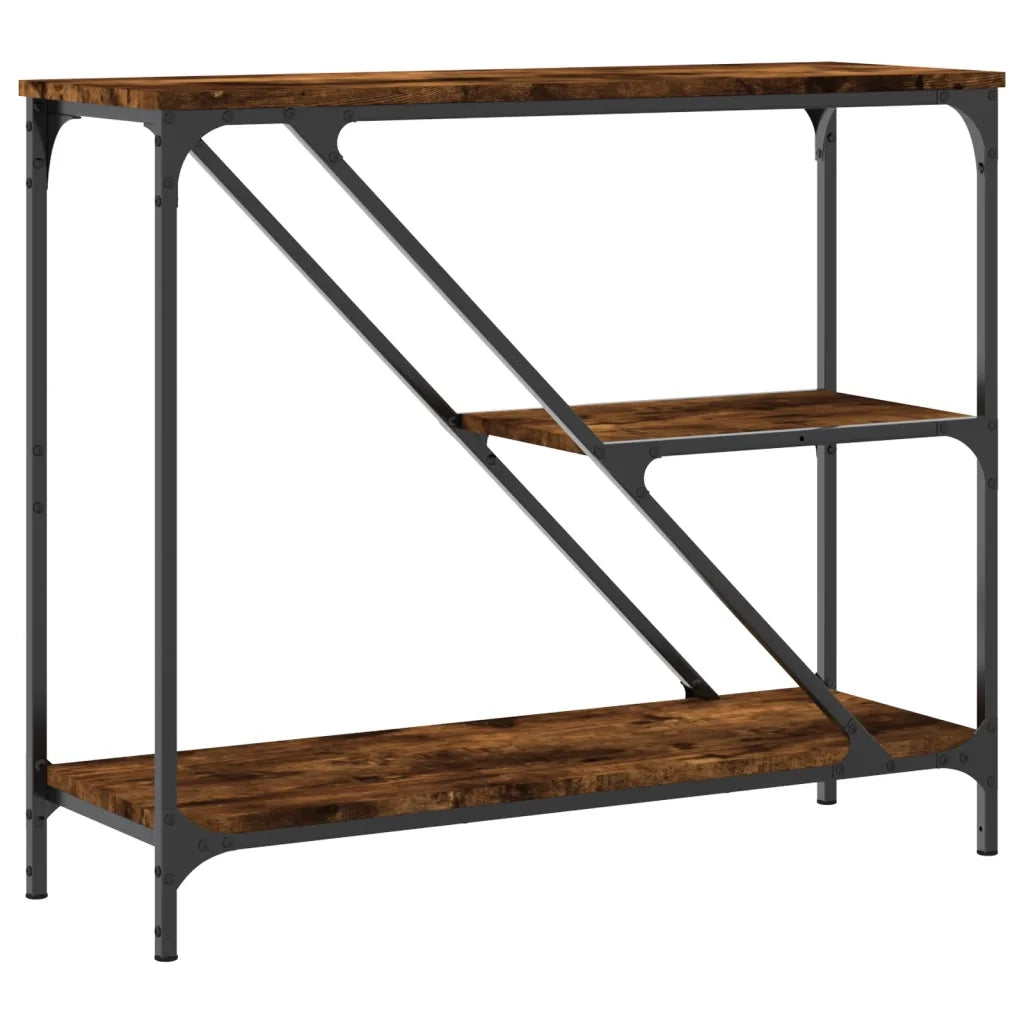 Tavolino Consolle | Tavolo d'Ingresso Rovere Fumo 88,5x30x75cm in Legno Multistrato