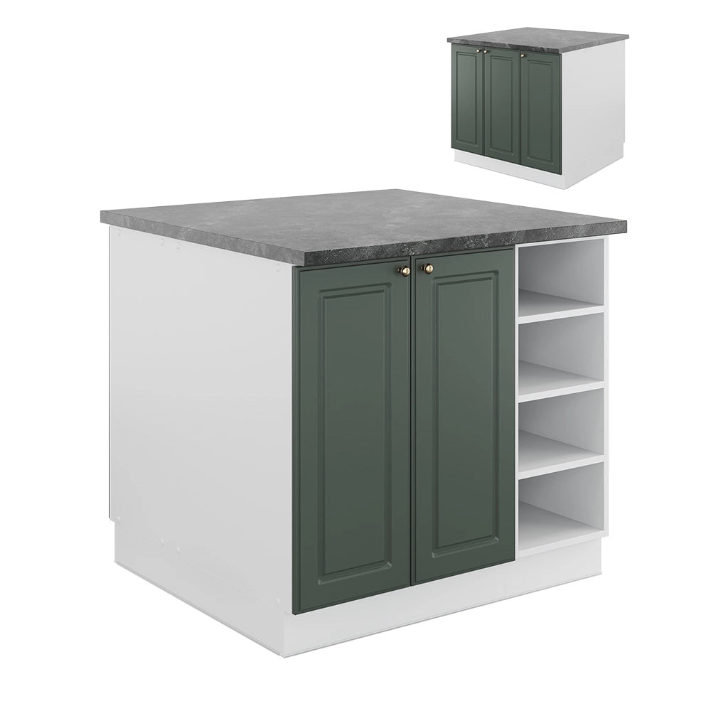 Vicco Isola cucina Verde-oro Country House/Bianco 90 cm senza piano di lavoro