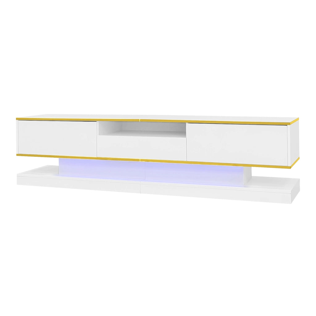 Mobile TV moderno con tre cassetti - Zephmum- 180x38x45cm- LED a cambio colore