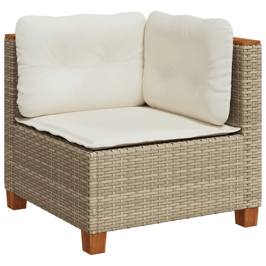 Set Divano da Giardino 10 pz con Cuscini Beige in Polyrattan 3262021