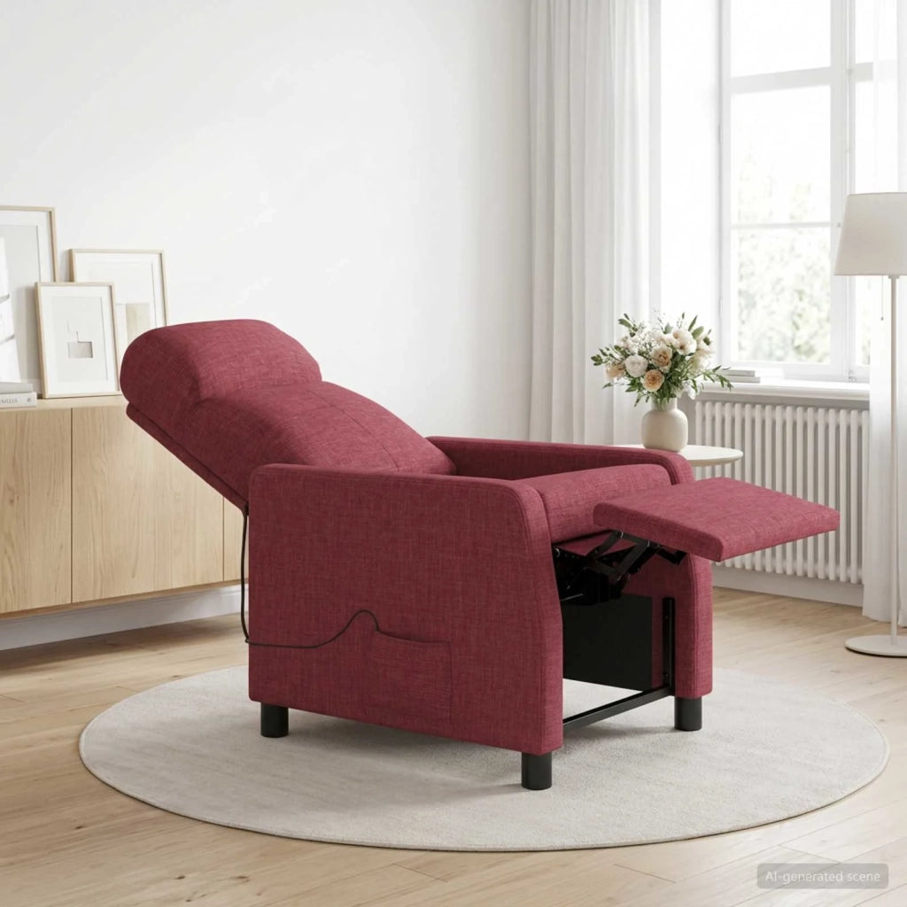 Divano Sedia-Poltrona Massaggiante Rosso Vino Tessuto 986377