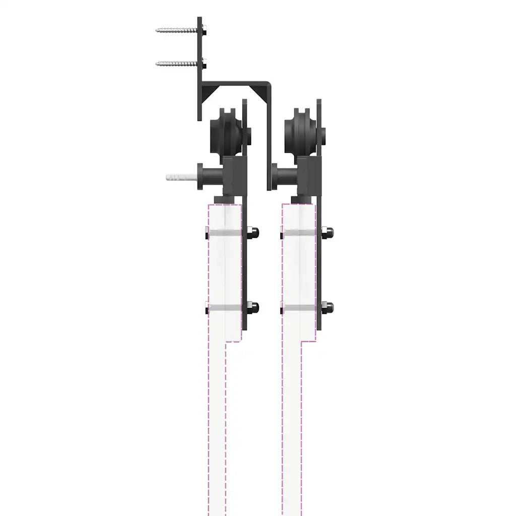 vidaXL Kit di Binari per Porte Scorrevoli 200 cm Acciaio Nero