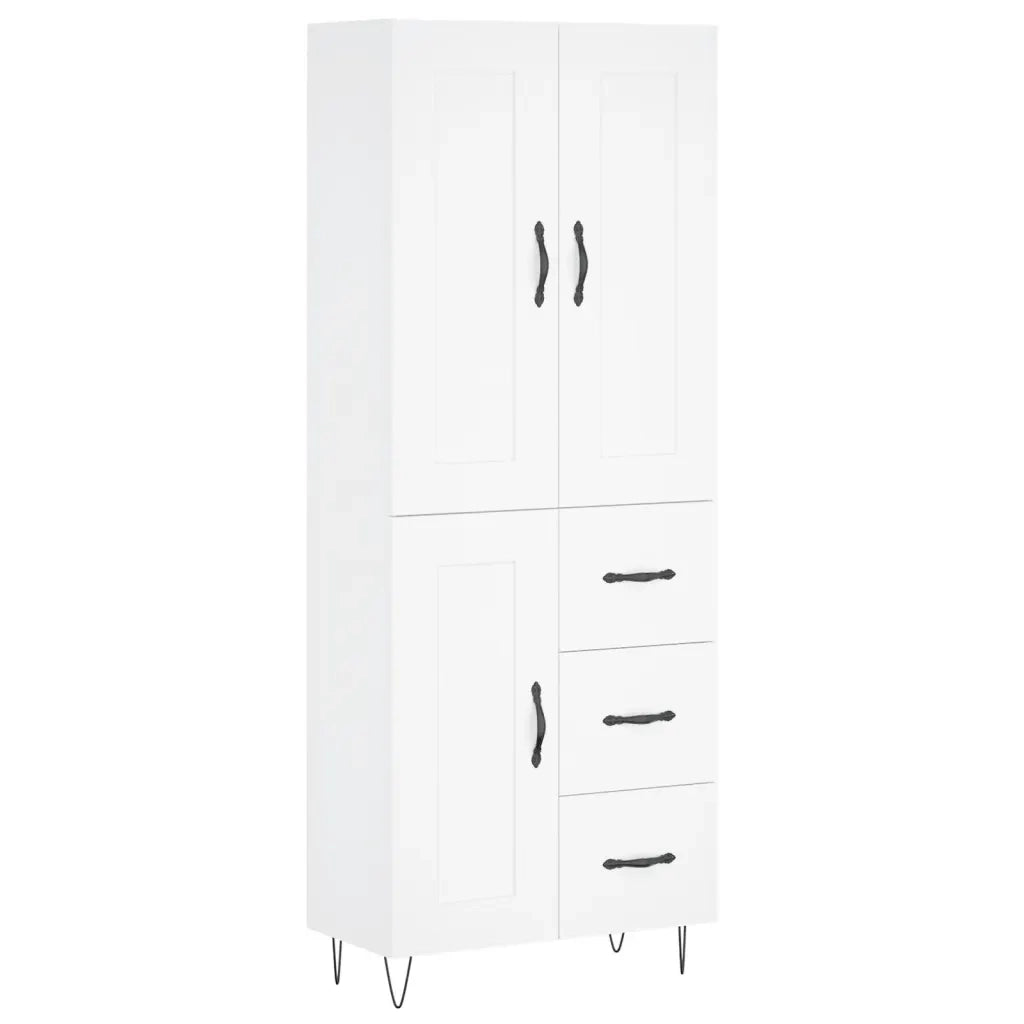 Credenza Bianca 69,5x34x180 cm in Legno Multistrato 3200033