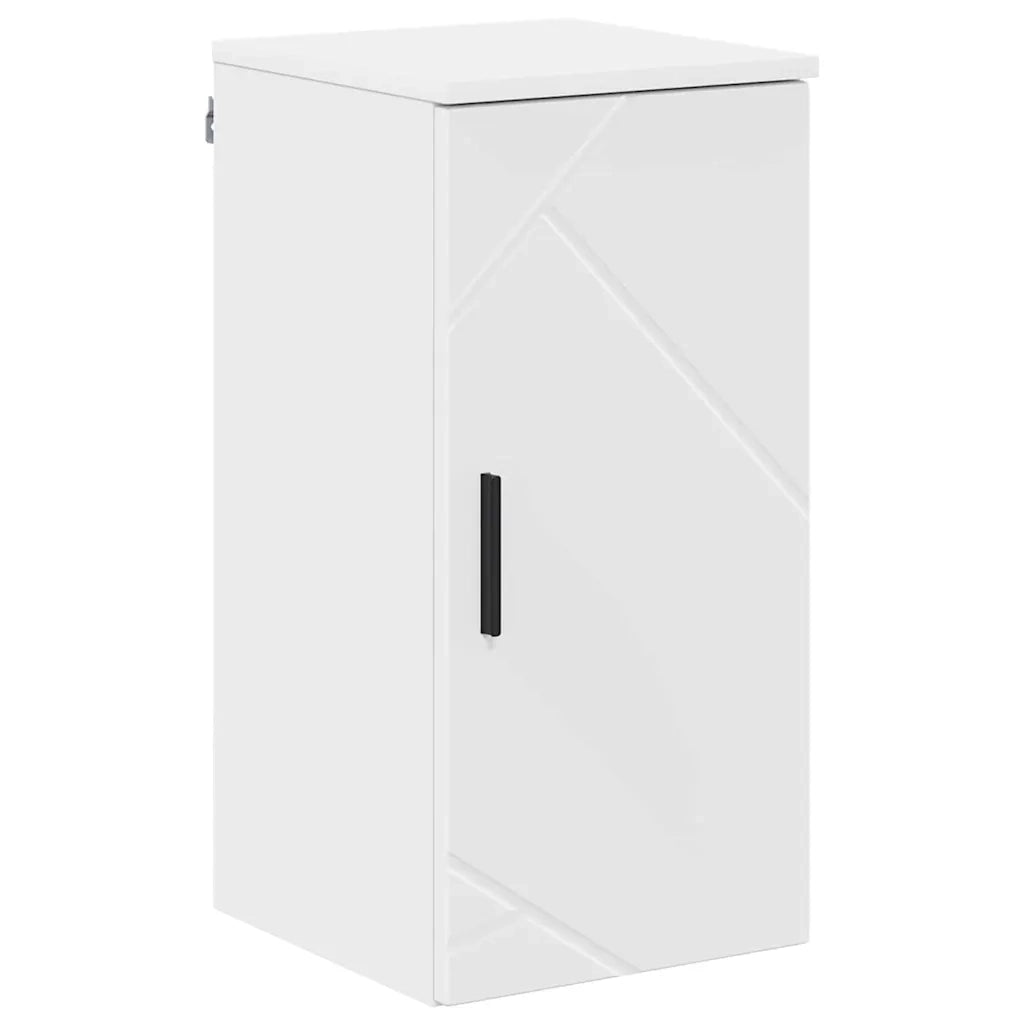 Set di mobili per il bagno con porta 5 pcs Bianco Lucido