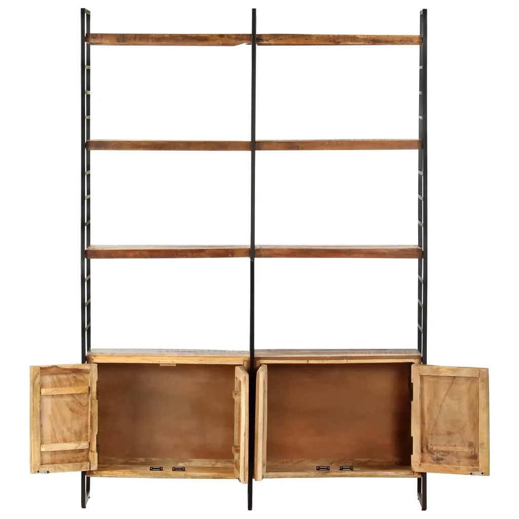Libreria a 4 Livelli Legno Massello di Recupero 124x30x180 cm  cod mxl 15547
