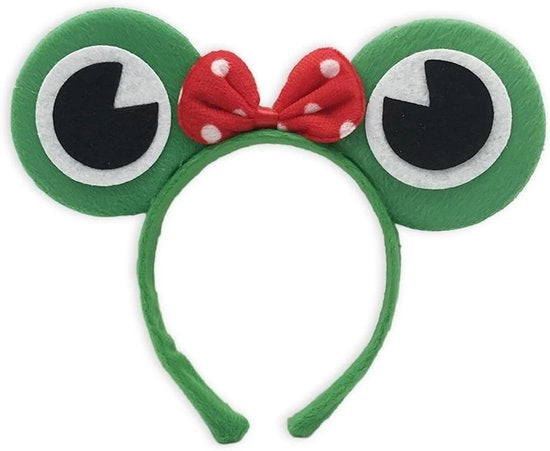 Set di capelli per carnevale con fascia di rana e girocollo farfalla verde