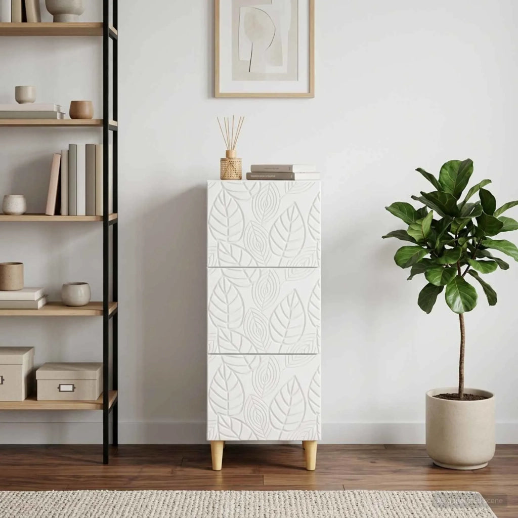 Mobile con Cassetti Bianco Lucido 33 x 34,5 x 90 cm 895079