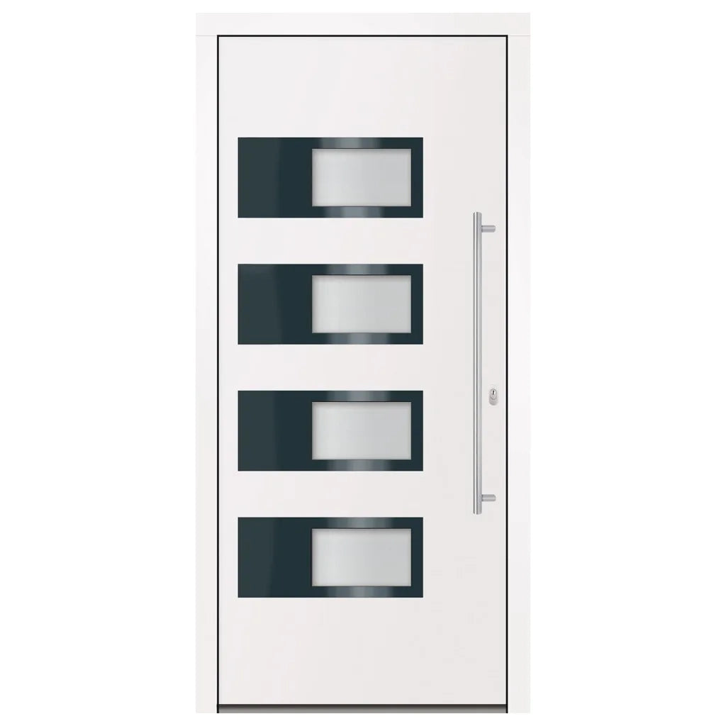Porta Ingresso Bianca 100x210 cm in Alluminio e PVCcod mxl 70045
