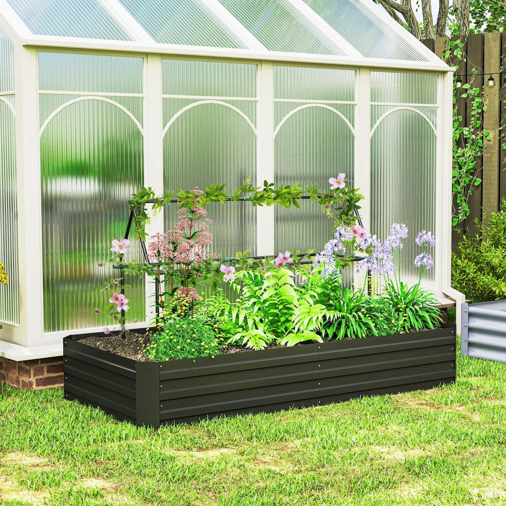 Carr¨¦ Potager Giardino ¨C Zephmum ¨C Grigio Acciaio 180x90x29.5 cm