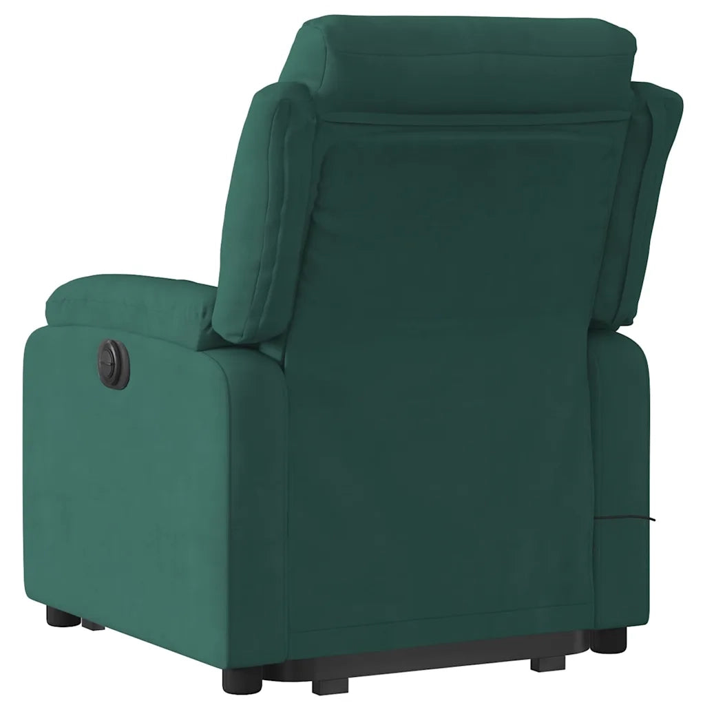 Poltrona Alzapersona Reclinabile Verde Scuro in Velluto 3205105