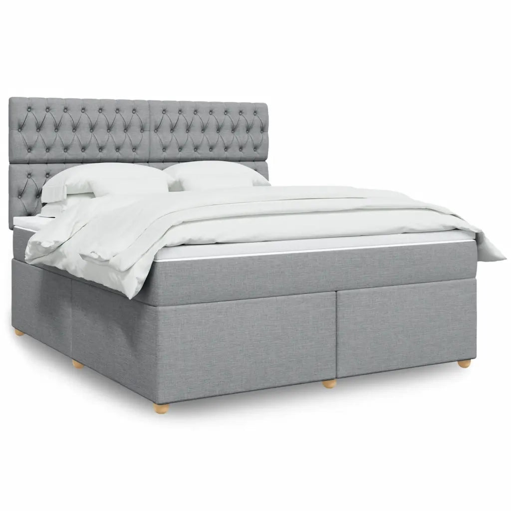 Giroletto a Molle con Materasso Grigio Chiaro180x200 cm Tessuto 3291366