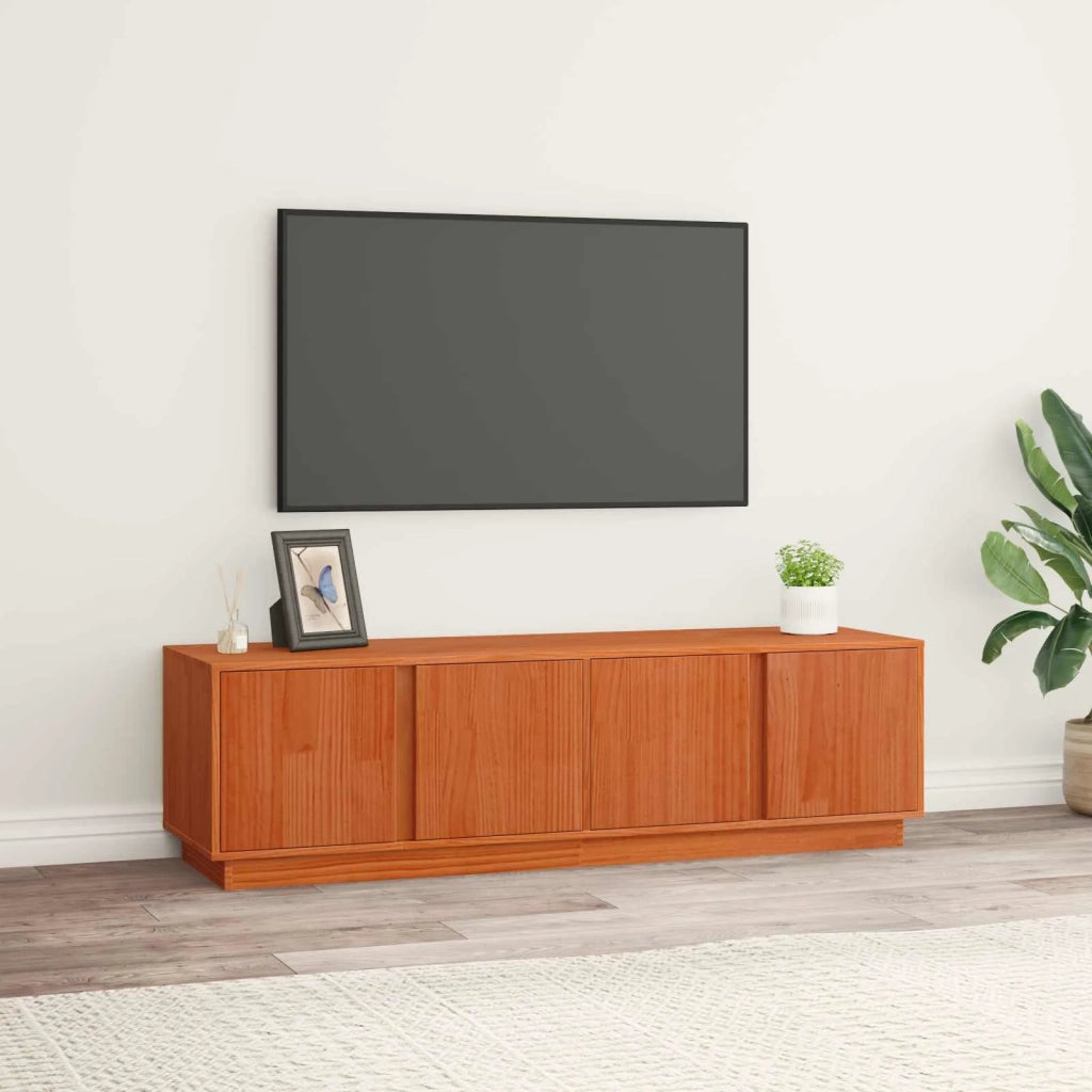 Mobile TV Marrone Cera 140 x 40 x 40 cm Legno di pino massiccio 870000
