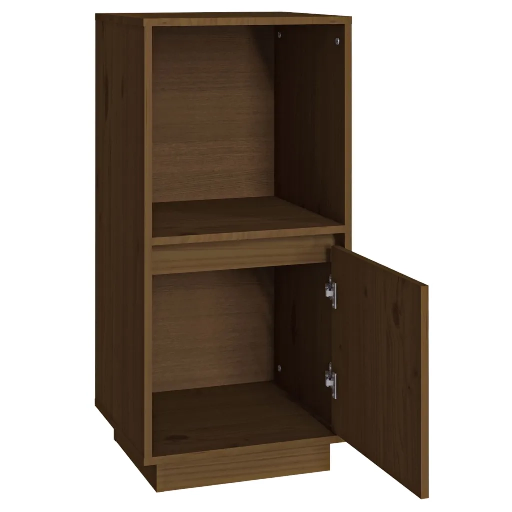 Credenza Marrone Ambrato 38x35x80 cm in Legno Massello di Pino 814347