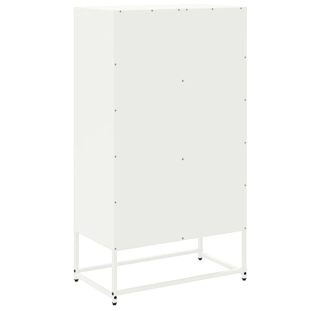 Buffet credenza cassettiera mobiletto mobile contenitore organizer cucina soggiorno salotto alto 68,5 x 38,5 x 123,5 cm acciaio bianco 02_0032482
