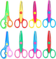 Set di forbici per bambini 8 pezzi - forbici sicure per bambini a partire da 2 anni, inclusa forbicina zig-zag per artigianato e scrapbooking.