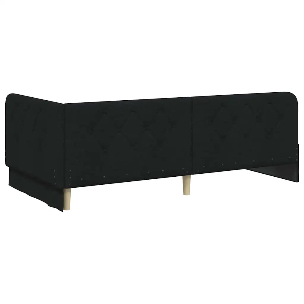 Cornice del letto ad angolo Nero 100 x 200 cm Tessuto