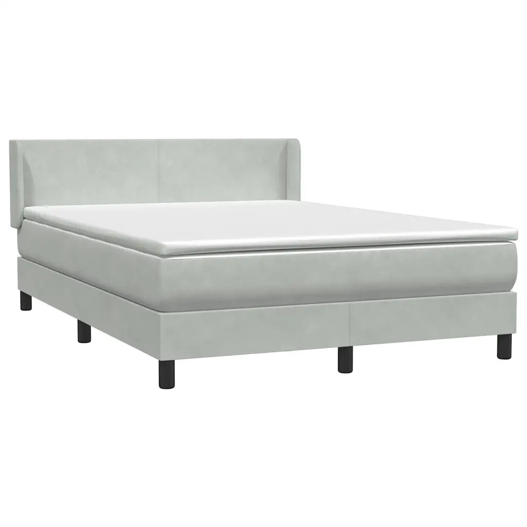 Giroletto a Molle con Materasso Grigio Chiaro 160x210cm Velluto 3317949