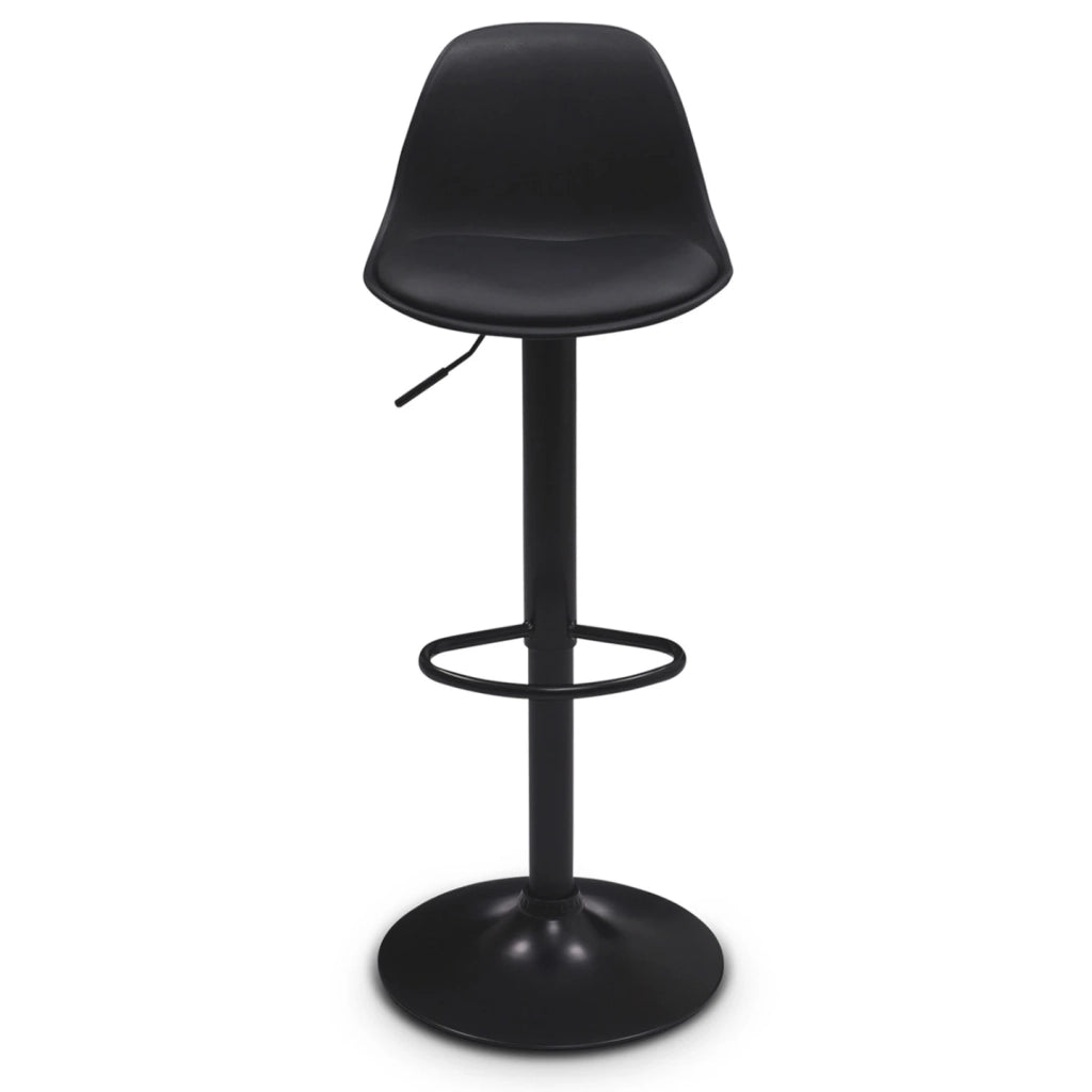 IDMarket - Lote de 4 taburetes de bar negros de diseño KARL con patas negras