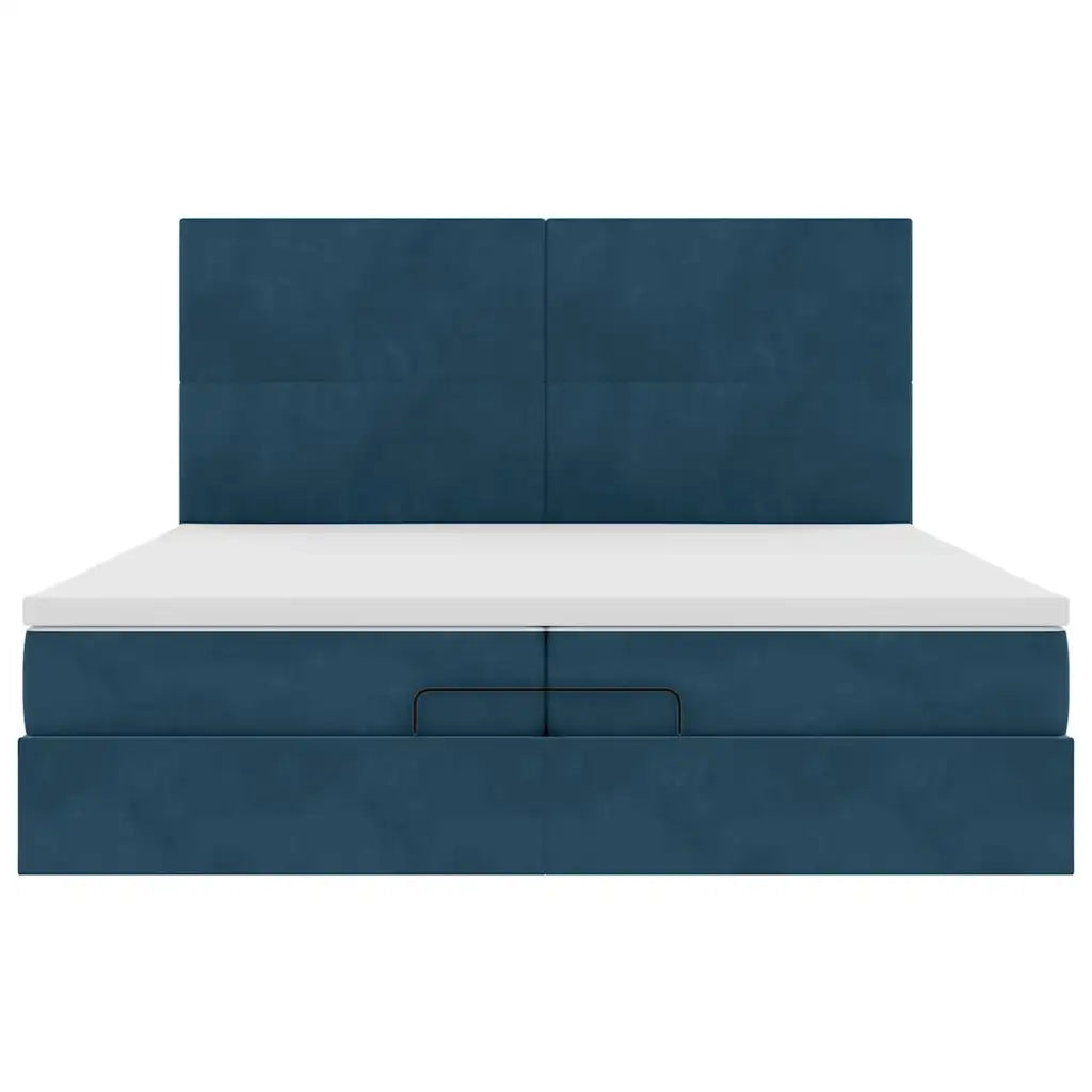 vidaXL Struttura Letto Pouf con Materassi 200x200 cm Velluto