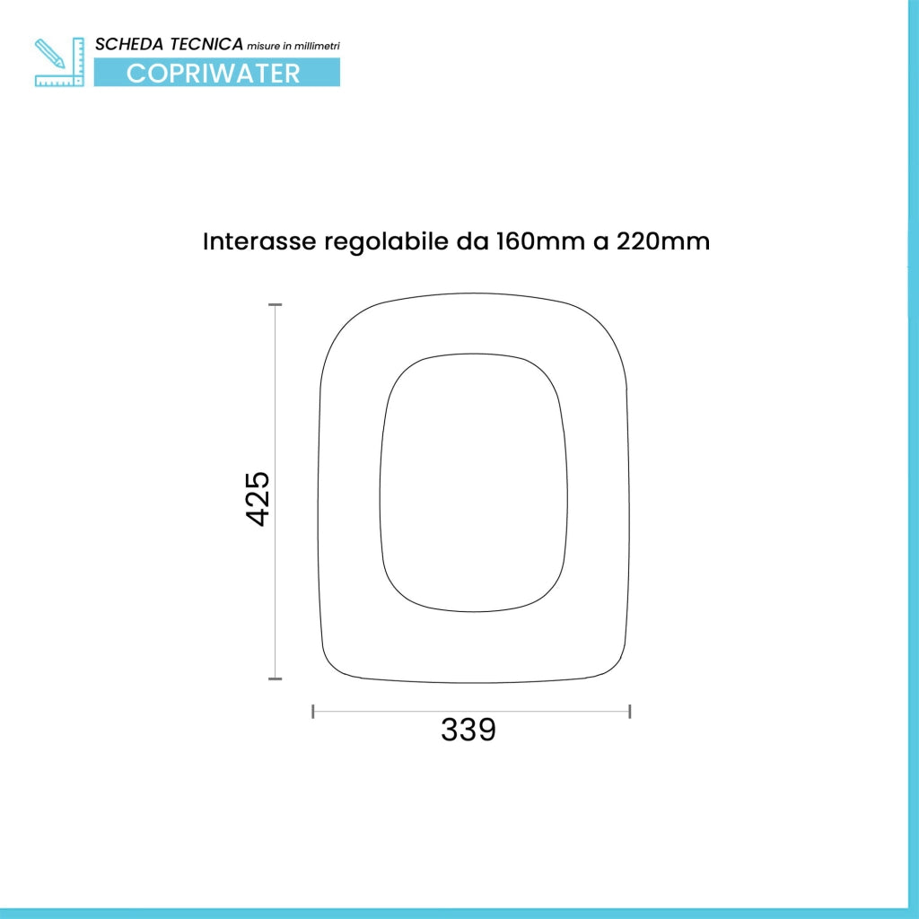 Copriwater Rio Ceramica Dolomite compatibile in legno bianco