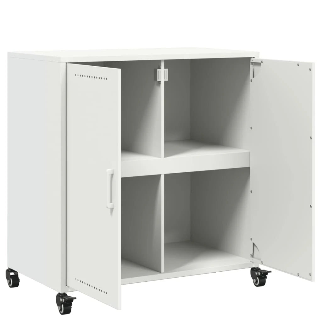 Credenza cassettiera cassettiera mobile contenitore organizer cucina soggiorno soggiorno 68,5 x 39 x 72 cm acciaio bianco 02_0030390