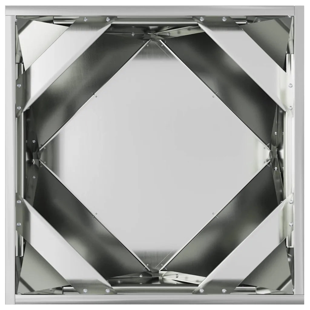 Fioriera 2 pz-Set di 2 Vaso-Contenitore per Piante Argento 50 x 50 x 50 cm Acciaio zincato