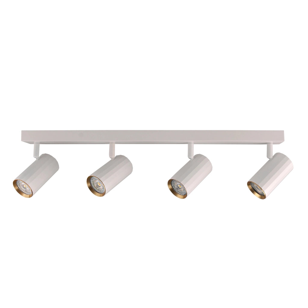 Plafoniera/Applique 4 luci bianco oro GU10 Nicea Polux