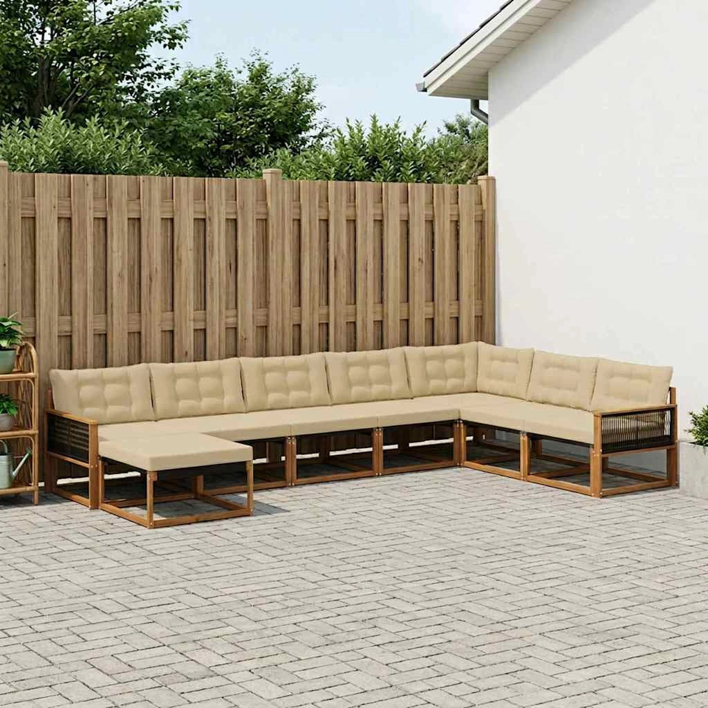 Set di divani da esterno 8 pz Naturale e Beige 3381617