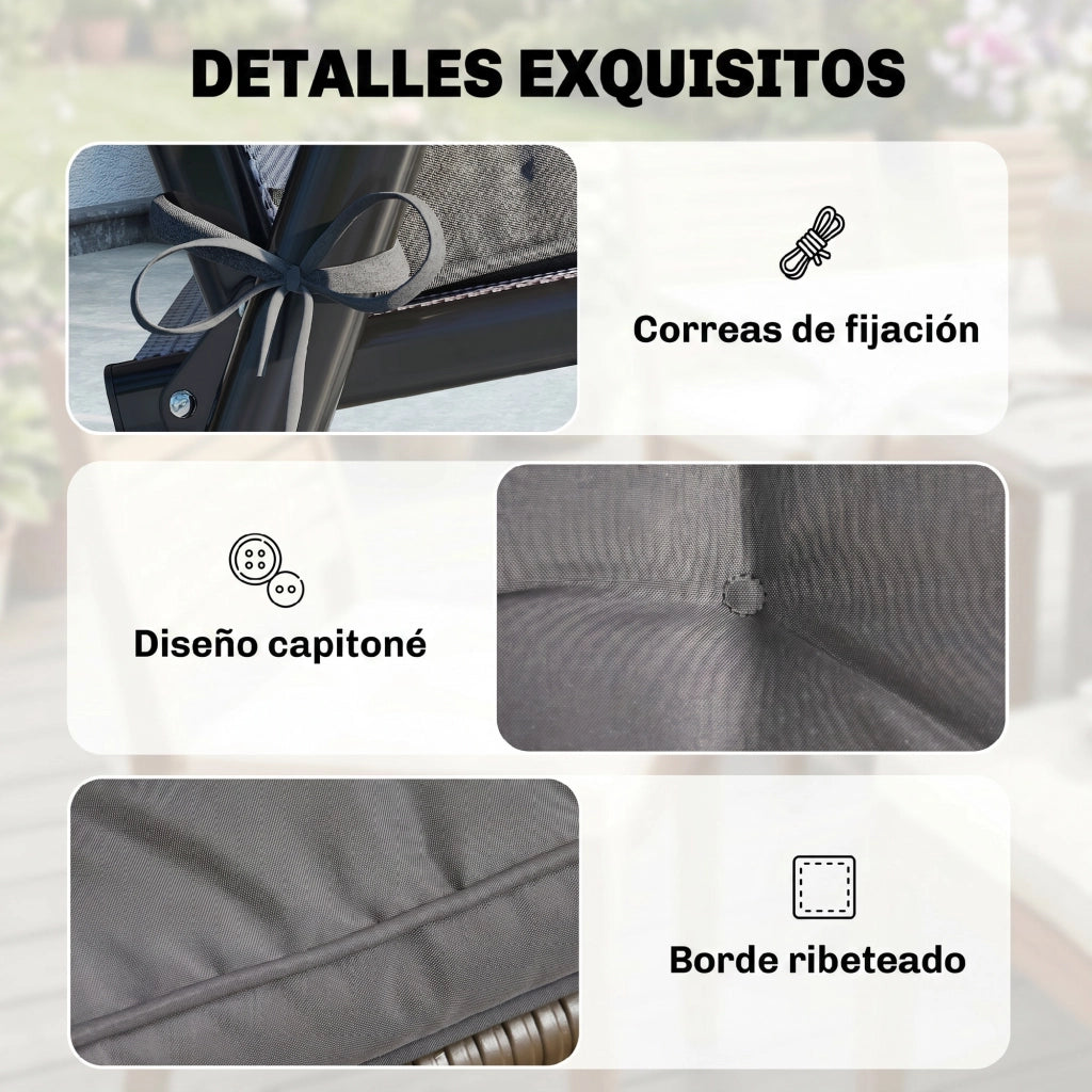 Cuscini per sedie da pranzo e giardino ¨C zephmum ¨C 42x42x5 cm grigio scuro