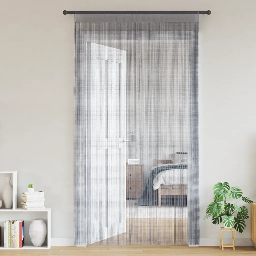 Tende a Filo 2 pz Grigio Chiaro 100x250 cm